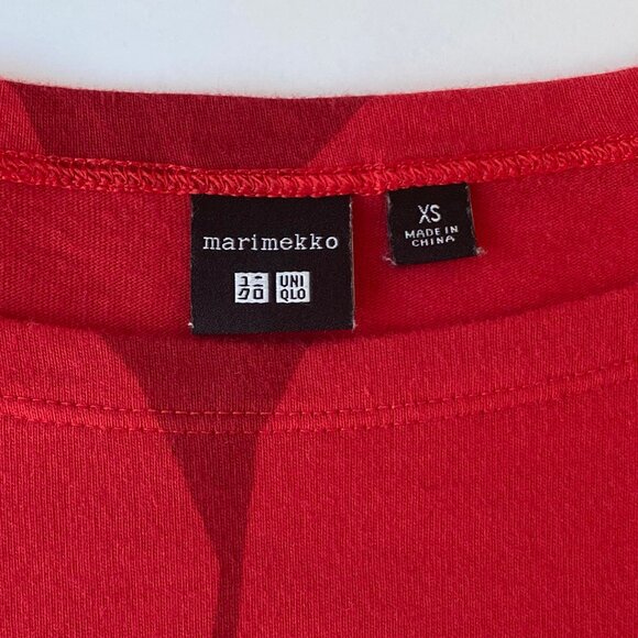 Marimekko x UNIQLO Womens Long Sleeve Red Dot Tunic Top Kivet Dropped Shoulder - Picture 3 of 10